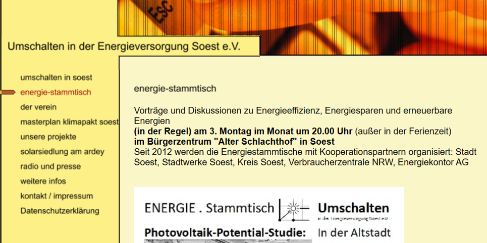Umschalten in der Energieversorgung Soest e.V.